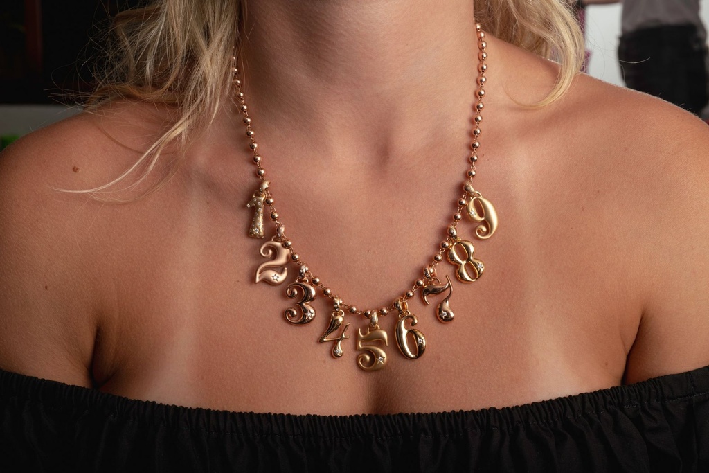 Model wearing Numina necklace