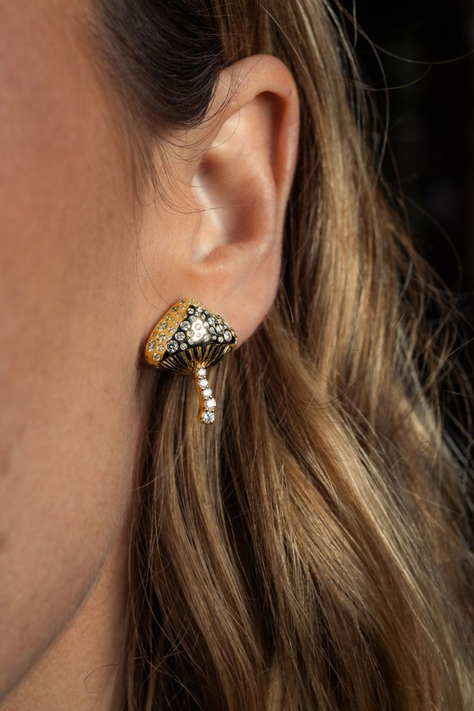 Fungi Planet earring detail