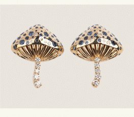 Blue Sapphire Alice Mushroom Earrings