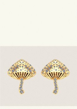 Diamond Alice Mushroom Earrings